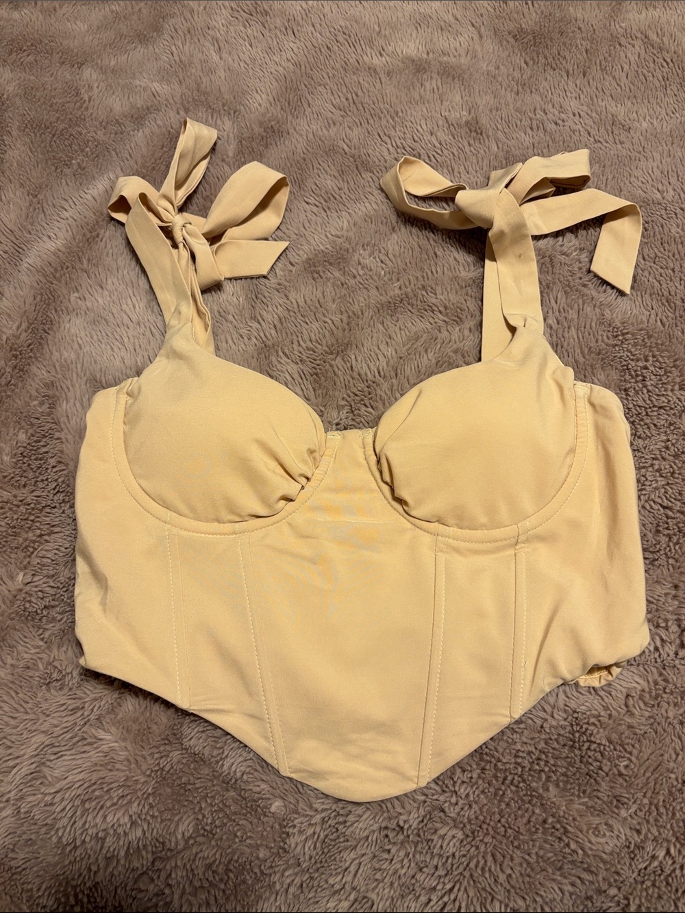 Tie-Shoulder Bustier Crop Top